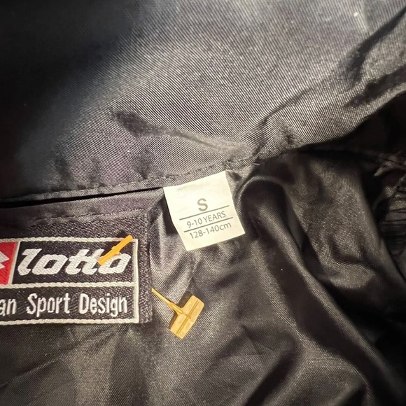 Lotto Italian Sport Design Windbreaker Jacket Youth Small 9/10 Black - Picture 4 of 7
